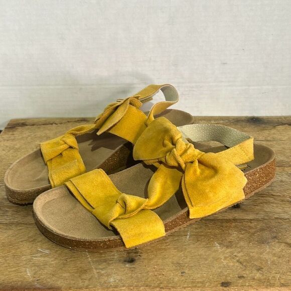 Jeffrey Campbell Womens Distressed Yellow Suede Slingback Sandals‎ - Picture 1 of 9